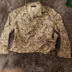 Jones New York Wrap Silk Light Jacket Top